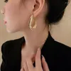 Hoop oorbellen geweven gaas piercing groot ovaal voor vrouwen goud vergulde Dange Earring Valentijnsdag Gift Accessories oor sieraden