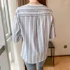 T-shirt manches longues col rond femme, décontracté, de Style coréen, en Patchwork, basique, à bascule