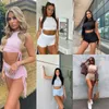 Summer Women Clothes Sexy Women Tracksuits Two Pieces Set Street Slim Fit DrawString Thread Sports Two Piece Shorts Outfits