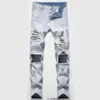 23Fashion Mens Corduroy calças estilo designer de luxo jeans calça angustiada motociclista Bluemens preto