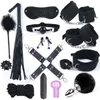 Bondage Erotik Sexspielzeug für Frauen Erwachsene Spiele Nylon BDSM Kits Handschellen Peitsche Mundknebel Kaninchenschwanz Analplug 230307