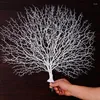 Decorative Flowers 45cm Plastic Artificial Tree Branch White Coral Wedding Decorations Plant Home Peacock Dried Fake