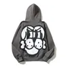 Erkek Hoodies ve Kadınlar Karikatür Köpek Kafası Graffiti Baskı Kapşonlu Kazak Hoodie