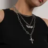 Anhänger Halsketten Punk Dicke Kette Herz Engel Kreuz Halskette Für Frauen Vintage Übertriebene Geometrische Ketten Colar Schmuck Geschenk