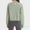 LL122 Womens Yoga Causale Sweatshirts Loose Fit Lange Mouw Trui Dames Katoen Workout Atletische Gym Shirts Causale Kleding 08