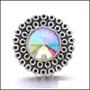 Charms Colorf Crystal Sier Color Snap Button Flower Women smyckesfynd PET ÄLSKADE RHINESTONE 18mm Metal Snaps Buttons Diy Bracele DHJ06