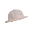 Wide Brim Hats Kids Fisherman Cap Pineapple Pattern Cotton Children Sun Hat Adorable Boy Headgear For Spring Summer Autumn (Pink)