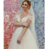 Elegant A Line Wedding Dress Sheer Jewel Neck Long Sleeves Vintage Full Back Bohemian Western Bridal Gowns Cheap 328 328