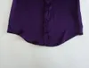 Bluzki damskie Maxdutti fioletowa jedwabna bluzka Kobieta mody mody z długim rękawem