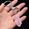 Keychains 1PC Natural Stone Key Chains Irregural Crystal Healing For DIY Jewerly Car Rings 25x35mm