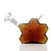 3,5 -tums Mini Honeycomb Shape Hookah Bong - Diffused Downstem Percolator, 10mm Female Joint