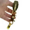 Key Rings Tibetan pattern brass Detachable Quick Release Belt loop ring clip on full grain leather shackle keyholder keychains