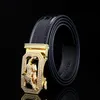 Män äkta läderdesignbälten för män Kvinnor Strap Male Gold Metal Buckle Men Belt Belt, midjeband