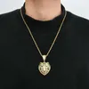 Chains Men Hip Hop Tiger Head Pendant Necklace With Stainless Steel Rope Chain Iced Out Bling Hiphop Necklaces Male Fashion Jewelry