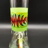2023 Bongue de Bong Bong Bong Tubos de água verde estilo doodle inferior e OEM médio ODM 10 polegadas fumando Bubbler Dabber Rig Recycler 14mm Varejo colorido de junta colorida