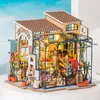 Accessori per la casa delle bambole Robotime Rolife Fai da te Il negozio di fiori di Emily Casa delle bambole con mobili Bambini Casa delle bambole in miniatura per adulti Kit in legno Giocattolo DG145 230307