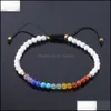 Brins de perles 7 Bracelets Chakra pour femme Cristaux de 4 mm et pierres de guérison Bracelet perlé Méditation Yoga Bijoux Protection Ener Dhilb