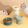 Dog Bowls Feeders Cat High Foot Ceramics Small Medium Food Water Feeder Pet Drinking Eating Dishes Cats Puppy Elevated Feeding Bowl 230307