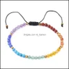 Brins de perles 7 Bracelets Chakra pour femme Cristaux de 4 mm et pierres de guérison Bracelet perlé Méditation Yoga Bijoux Protection Ener Dhilb