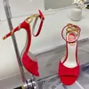 René Caovilla Stiletto de qualité supérieure Caovilla Sandales Femme Renue Platform Crystal Robe Designer Dîner décontracté 12cm High Heels Factory Chaussures Snake Decoration