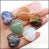 Stone 25Mm Love Heart Natural Crystal Craft Ornaments Quartz Healing Crystals Energy Reiki Gem Living Room Decoration Drop Delivery J Dhmzo