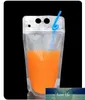 Drink Pouches Bags frosted Zipper Stand-up Plastic Drinking Bag with straw with holder Reclosable Heat-Proof 500ml Wholesale