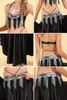 Sahne Giyim Kadınlar Göbek Dans Kostüm Setleri Bayanlar Ulusal Dans Performans Giysileri 3 Parça Sutyen Kemer Etek Siyah