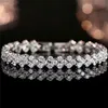 Charmarmband 14K White Gold Roman Lab Diamond Armband Engagement Wedding Bangles Armband For Women Bridal Jewelry 230306