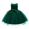 女の子のドレス幼児の女の子の女の子の緑のお姫様子供のための誕生日結婚式のパーティーヴェスティド子供の服