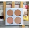 Bronzers Highlighters vormen een markeerhoogtere make -up 4 kleuren oogschaduw gezicht poeder blusher palet 1stcs drop levering gezondheid schoonheid dh3ja