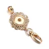 Llaveros Noosa Botón a presión Joyas Beautif Cadenas de oro Cristal 18Mm Llaveros Llavero con cordón para mujeres Entrega de la gota Dhlq3