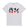 Designer Tee Homens Camisetas Big Heart Com Des Garcons Play T-shirt Masculino Tamanho Branco "Coração Verde" Logo Tee