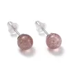 Boucles d'oreilles Kissitty 5 paires pierre ronde délicate avec broche couleur argent pour les femmes résultats de bijoux à bricoler soi-même cadeau