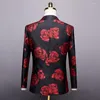 Ternos masculinos Men Floral Impresso Men Blazers e Calça Evento de rua Terno comercial casual Busine