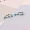 Hoop Earrings Silver Gold Color Plated Turquoise Zircon Huggies Piercing Rock Punk Pendiente Luxury CZ Dangle Earring Women Jewelry 2023