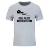 T-shirts pour hommes Les vrais pilotes n'ont pas besoin de moteurs Planeur ou planeur Hommes T-shirt surdimensionné Design Summer Print Man Coton O Cou Chemise de marque
