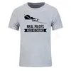 Camisetas masculinas pilotos reais não precisam de motores sailplane ou planador homens grandes camisetas design de verão impressão de verão algodão o pescoço camisa de marca