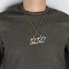 Подвесные ожерелья хип-хоп ювелирные украшения Высококачественное замороженное цепь 18 тыс. Золото с золоты