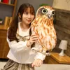 Plush Dolls 1pc 50cm Simulation Plush Owl Sleeping Pillows Soft Stuffed Animals Eagle Cushion Sofa Decor Cartoon Bird Toys For Kids Gift 230307