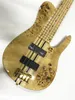 Custom Tree Burl Veneer 5-string Electric Bass Guitar Nature Wood Body Closure Pickups One Piece Body