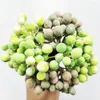 Decorative Flowers 3Bunches 10cm Artificial Berry Green Bean Foam Fake Plants Branch Plastic Beans For Home Party Decor Wedding Supplies