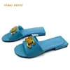 Chinelos Fabio Penny Plain Color Lady S Flatores planos Holida de férias Casual confortável Italian Style Clop Shoes 230307