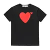 مصمم Tee Men's Thirts Com des Garcons يلعب Black Heart Short Sereve T-Shirt Gray Womens Tee XL