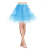 Saias fofas Tulle Pleated Scurt Fashion Show cosplay Lolita Princesa Espicaato Cintura elástica de duas camadas Pearl Yarn Mini Fluffy