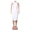 Casual Dresses Style Hollow Out Bandage Dress O Neck Sleeveless Sexy Bodycon Women's Clothing White Elegant Party Club Wear