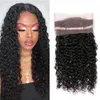 360 Lace Frontal Fechamento 22x4x2 polegadas Cabelo virgem brasileiro Pré -arrancou o cabelo humano não processado onda de cacho de renda profunda reta Frontal com venda de cabelos para bebês