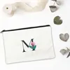 Cosmetic Bags & Cases Flowers Alphabet Bag For Makeup Organizer Mini Women's Travel Storage Pouch Handbags Make Up Woman