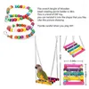 Other Bird Supplies Cute 7PCS/Set Parrot Birds Toy Kit Swing Hanging Bells Wooden Bridge Accessories Standing Training Pet Tool