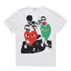 디자이너 티 남자 티셔츠 작은 빨간 심장 com des garcons 플레이 티셔츠 남자 크기 티 XL 브랜드 화이트