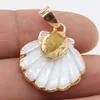 Hanger kettingen Natuurlijke agataten Druzy Pendants Goud vergulde witte sint -jakobsschelp Charms voor sieraden maken DIY -tribale oorrang halsvlagingen